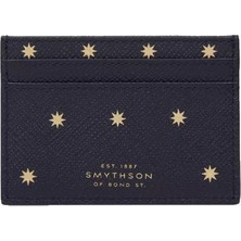 Smythson Leopard Panama 5 Bölmeli Timsah Desenli Deri Kartlık