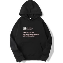 Brz Collection Unisex Oversize Lady Gaga - Bloody Mary Hoodie Siyah