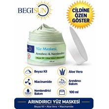 Begisun 100 ml Yüz Maskesi Aloe Vera ve Niacinamide İçerikli Nemlendirici ve Gözenek Bakımı