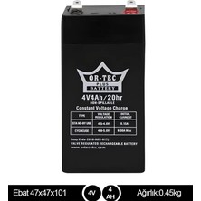 Or-Tec Ortec 4 V 4 Ah Kuru Akü Kesintisiz Güç Kaynağı İçin Uygun Aydınlatma ve Güneş Enerji Sistemleri