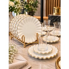 On Dekor 18 Parça Fold Pasta Çay Saati Seti Gold