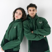 Daçka Dükkan Yuvaya Doğru Kırlangıç, Unisex, Kapüşonlu Pamuklu Sweatshirt, Yeşil