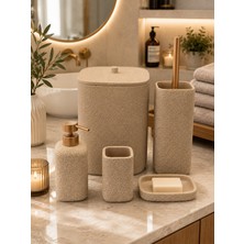 Onedekor 5 Parça Lüx Laduree Loren Bej Banyo Seti
