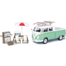 1:24 Ölçek Motormax Volkswagen T1 Type 2 Set Diecast Metal Minyatür Model Araba 15CM