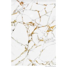Segy Home Kendinden Yapışkanlı Mermer Desen Duvar Paneli 30X60 cm 1 Paket ( 4 Adet) - Lüks Altın Damarlı Parlak Fayans Kaplama Su Geçirmez Mutfak & Banyo Duvar Kaplaması