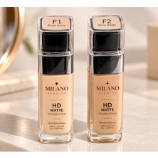 Milano Beautys Hd Matte Fondöten – Mat Bitişli Likit Fondöten F1 Rose Ivory / F2 Rose Beige