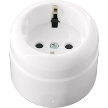 De-Pa 70101 Sıvaüstü Klasik Topraklı Priz Beyaz 16A 220-250V