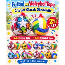 Hepsilazım Futbol ve Voleybol Topu 2'li Set Renkli Desenli Kaliteli Makine Dikişli 280 gr Oyun Okul Spor Aktivite Antreman