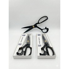 Akyüz Makine Q.x.yun 8 Inç Profesyonel Terzi Makası - Siyah Çelik Kumaş ve Konfeksiyon Makası (20 Cm)