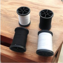 Balıklı %100 Polyester Dikiş Ipliği Kaliteli 2 Adet Farklı Makara Ip Dikiş Ipi Siyah&beyaz 2'li Set