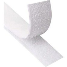 Akyüz Makine Beyaz Cırt Cırtlı Bant 5 Metre 2 Çift Taraflı Amerikan Fermuarı 2 cm Genişlik (Yapışkansızdır)