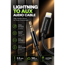 Soffany AC-300 3.5 mm Jack Lıghtnıng Aux Kablo - Siyah