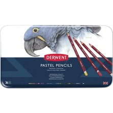 Derwent Pastel Kalem Seti 36'lı Teneke Kutu Profesyonel Kalite Renkli Pastel Kalemler
