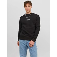 Jack & Jones Jorvesterbro Erkek Siyah Sweatshirt 12241694-Black