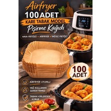 Airfryer Pişirme Kağıdı 100 Adet Hava Fritözü Kare Model Pişirme Kağıdı Airfryer Yağsız Firitöz