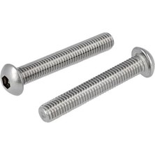 Norm M8X12 Dın 7380 10.9 Kalite Bombe Başlı Imbus Cıvata Galvanizli Beyaz 100 Adet