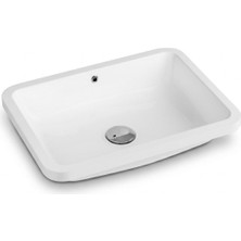 Quarter Bath Tezgah Altı Lavabo 55X39 cm – Kare Gömme Lavabo – Parlak Beyaz Seramik | 70SP25053
