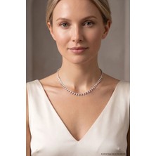 So CHIC Victoria 18 Ayar Beyaz Altın Kaplama 42 Cm Gümüş Gerdanlık