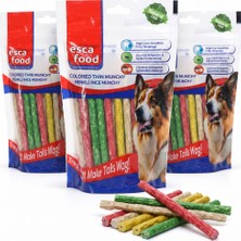 Esca Food Munchy Çubuk Renkli Ince 12 Santimetre 50'li Köpek Ödül Maması 3'lü Paket