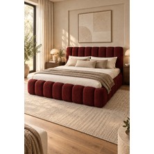 HMZ Paffi Modern Tasarım Bordo Tek Kişilik Karyola 120 x 200 cm - BUKLE17