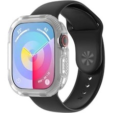 Trendexa Apple ile Uyumlu Watch 10 46 mm Silikon Tpu Kasa Koruyucu Watch Gard 17 Şeffaf