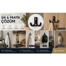 Noktalı Portmanto Vestiyer Duvar Dolap Elbise Askısı Siyah Metal Mobilya Kapı Askılığı Askılık (5 Adet)