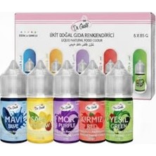 Pratik Ev Gusto Doğal Sıvı Gıda Boyası 5X35 G Mavi Sarı Mor Kırmızı Yeşil