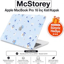 Kazan Hobi MacBook Pro 16 A2141 2019 Uyumlu Baskılı Sert Kılıf, Mat Yüzey, Açık Mavi