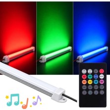 Burul Sese Duyarlı RGB Çubuk Bar LED Seti, 8 Renk Kumandalı Renk Değiştiren LED Işık SB-6541