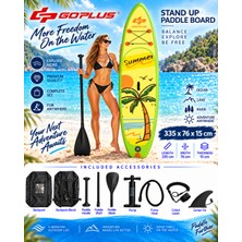 Goplus HMI108 335X76X15 cm Şişme Sup Board  Stand Up Paddle Board – Pompa Kürek Seti – 200 kg Taşıma Kapasiteli