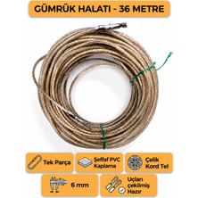 Belirtilmemiş Tır Dorse Kamyon Konteyner Gümrük Halatı Galvanizli Çelik Tel 36 Metre 6mm