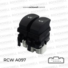 Renault Clio 3, Symbol 2, Modus ve Twingo 2 Uyumlu Ön Sol Çiftli Cam Açma Kapama Düğme Anahtarı (OEM:8200 214 939)