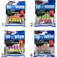 Captain 3521 Mini Worm 45CM Jig Headli Lrf Silikon Yem 5li Set