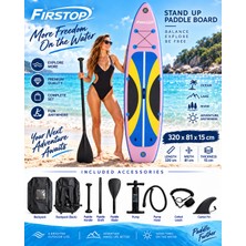 Firstop HMI75  320X81X15 cm Şişme Sup Board  Stand Up Paddle Board – Pompa Kürek Seti – 200 kg Taşıma Kapasiteli