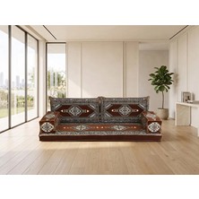 Feyza Decor Home Saraylı Desenli Modern Şark Köşesi Takımı - 10 cm Kalın Süngerli