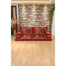 Feyza Decor Home Milas Desen Şark Köşesi Oturma Grubu – 2 Kolluklu Minder Takımı, Sünger Dahil