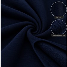 3 Iplik Şardonlu Lacivert Kumaş Sweatshirt Eşofman Hoodie (Boy: 100 En: 185 )
