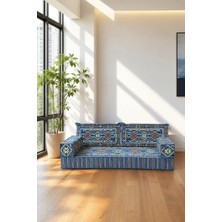 Feyza Decor Home Mavi Anadolu Desenli 5 Parça Şark Köşesi Minder Takımı - 20 cm