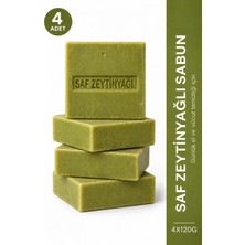 Şifakür Bitkisel Sağlık Ürünleri Zeytinyağlı Sabun 4'lü Paket 4 x 120 g Katı Zeytinyağı Sabunu E Vitaminli Gliserinli El ve Vücut