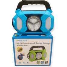 Kamp Dükkanım Güneş Enerjili Solar LED Kamp Feneri 20W - USB Şarjlı Taşınabilir Işıldak ve Çok Amaçlı El Feneri