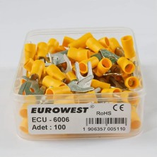 EUROWEST ECU-6006 4,00-6,00MM M6 Çatal Tip Izoleli Papuç – 100'LÜ Paket