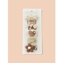 The Mat Design Saçsız Bebek Tokası 5’li Set – Kız Bebek Mini Toka, Çiçekli Fiyonklu Kalpli Şık Bebek Saç Aksesuarları