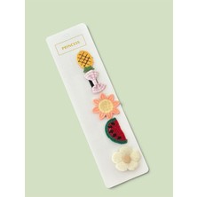 The Mat Design Saçsız Bebek Tokası 5’li Set – Meyve ve Çiçek Figürlü Sevimli Bebek Saç Aksesuarları