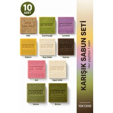 Şifakür Bitkisel Sağlık Ürünleri Karışık Sabun Seti 10'lu 10 x 120 g Zeytinyağlı Gül Lavanta Sidr Defne Bıttım Kükürt Katran Sabunu