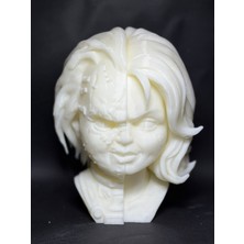 Lirya Craft Chucky & Tiffany Büyük Boy 20 cm Büst - Pla 3D Baskı Korku Filmi Koleksiyon Figürü