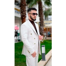 Dupont Classics Dupont Erkek Kruvaze Takım Elbise - Slim Fit 6 Drop Sivri Yaka Çift Yırtmaç