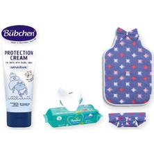 Bübchen Alt Değiştirme Seti 3 Parça: Sema Baby Alt Açma Minderi + Prima Islak Mendil + Pişik Kremi - Mavi