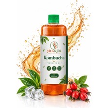 Şifakür Bitkisel Sağlık Ürünleri Kombucha Kamboça Çayı İçime Hazır Fermente Sıvı İçecek Kuşburnulu 1 L (1000 ml)