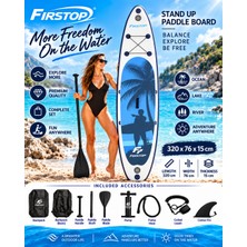 Firstop HMI80 320X76X15 cm Şişme Sup Board  Stand Up Paddle Board – Pompa Kürek Seti – 200 kg Taşıma Kapasiteli