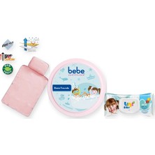 Bebe Zartpflege Alt Değiştirme Seti 3 Parça: Alt Açma Minderi + Islak Mendil + Pişik Kremi - Pembe